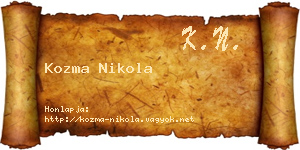 Kozma Nikola névjegykártya