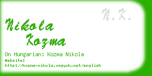 nikola kozma business card